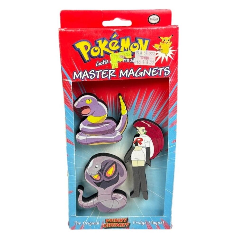 Pokémon Master Magnets Jessie‎ Ekans Arbok Funky Chunky Fridge Magnet 1999 NOS